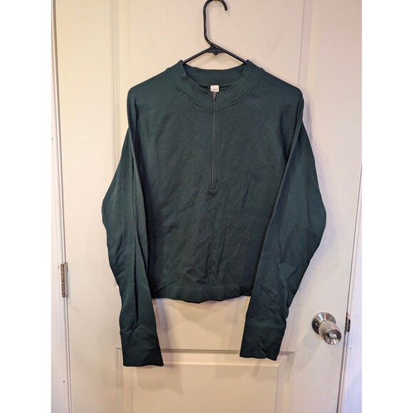 DSG Tops - Women's DSG Momentum Seamless Ribbed Half Zip Sweater Dark Green XXL